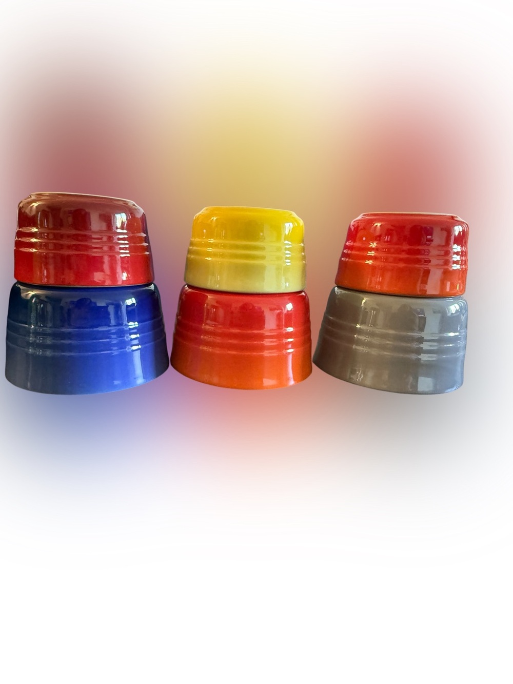 Le Creuset Stoneware Ramekin Cups 6-Piece Mixed Color Set